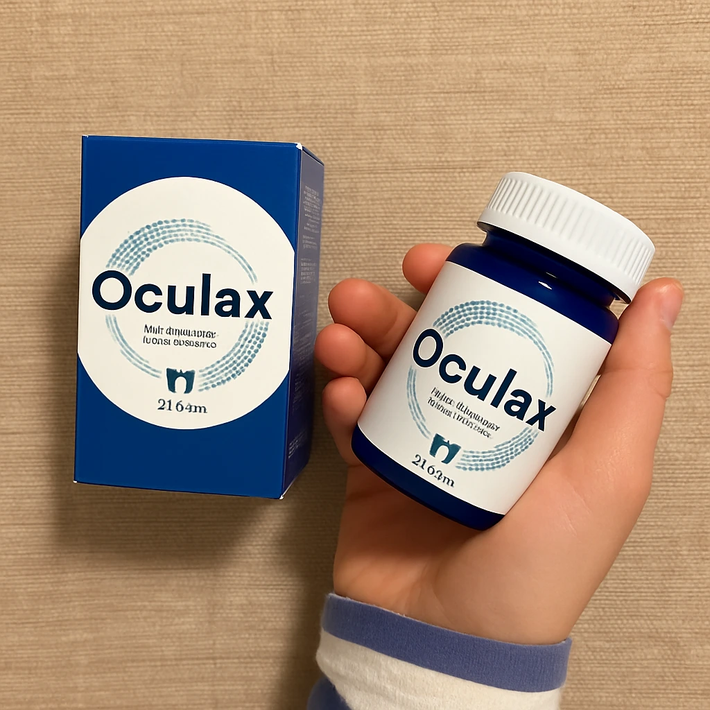 Foto del empaque de OCULAX de un cliente real